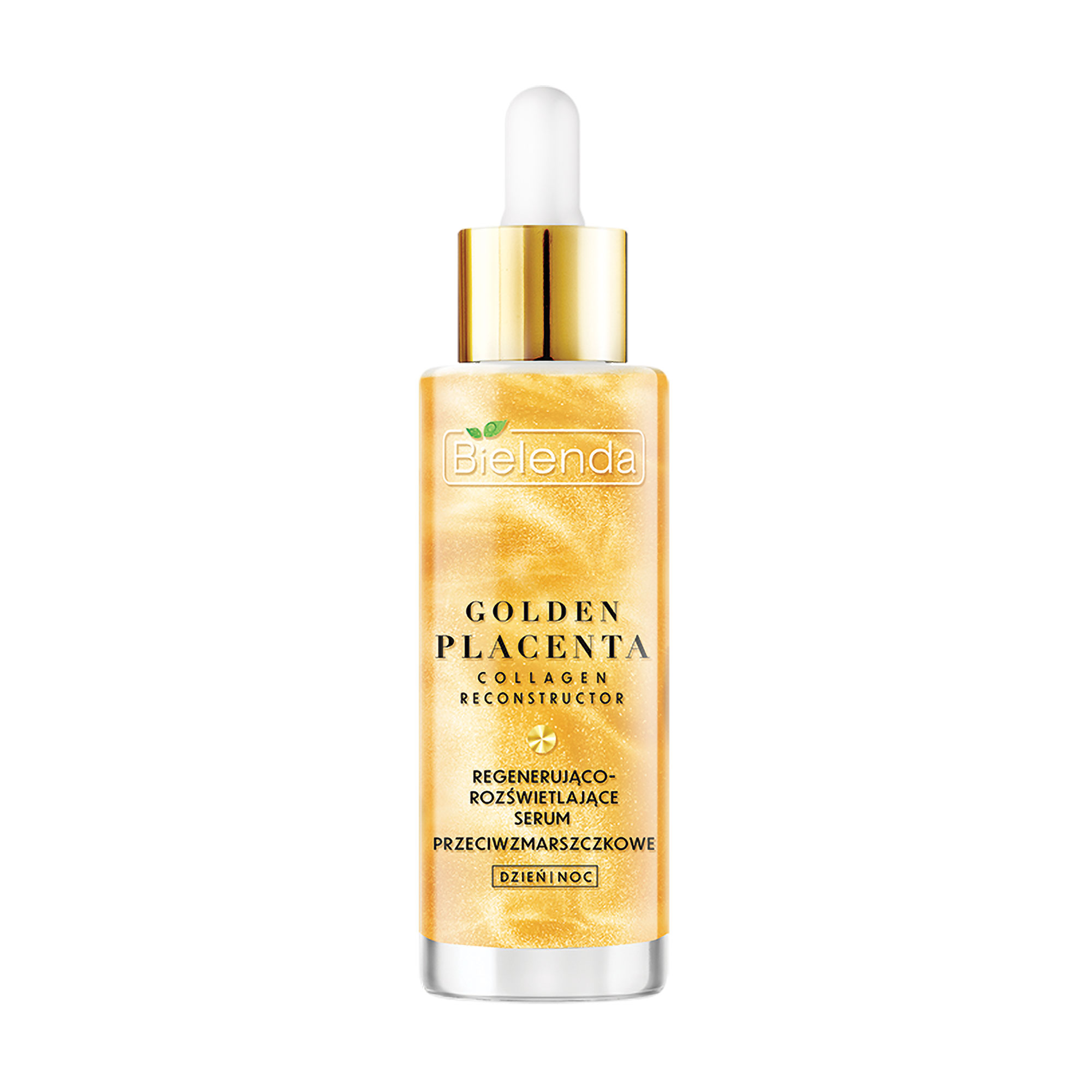 Відновлювальна та освітлювальна сироватка для обличчя Bielenda Golden Placenta Collagen Reconstructor Serum проти зморшок, 30 мл